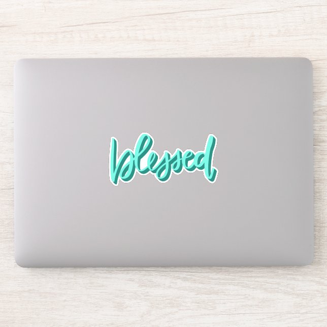 Sticker Bienheureux - mot écrit manuscrit écrit à la main (Ordinateur)