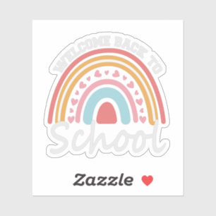 Sticker Bienvenue de retour à l'école mignonne Rainbow Cad