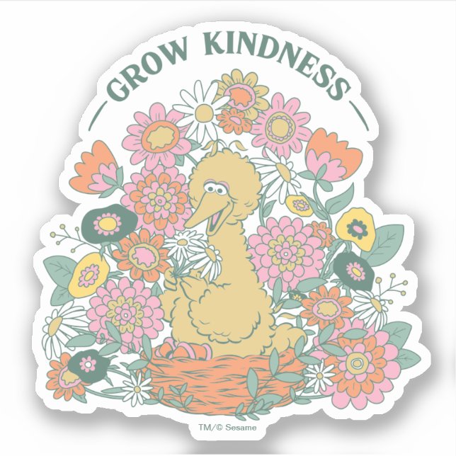 Sticker Big Bird | Grow Kindness Floral Graphic (Devant)