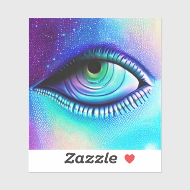 Sticker Big blue Eye éffrayant (Feuille)