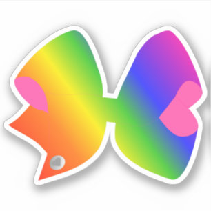 Sticker Big Bright Rainbow Bow