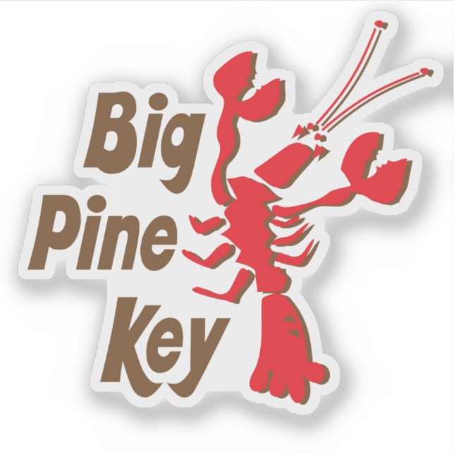 Sticker Big Pine Key Floride avec design homard (Devant)