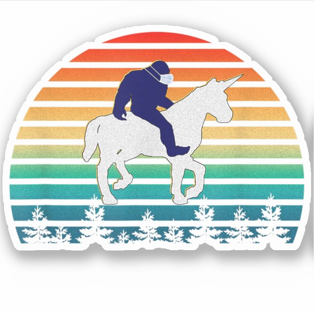 Sticker Bigfoot équitation Unicorn (Devant)