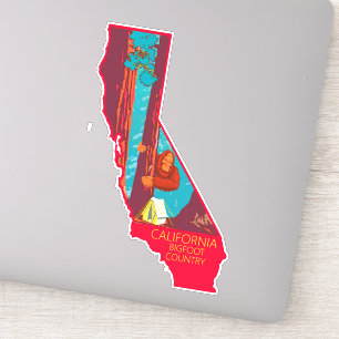 Sticker Bigfoot se cachant dans le parc national de Sequoi