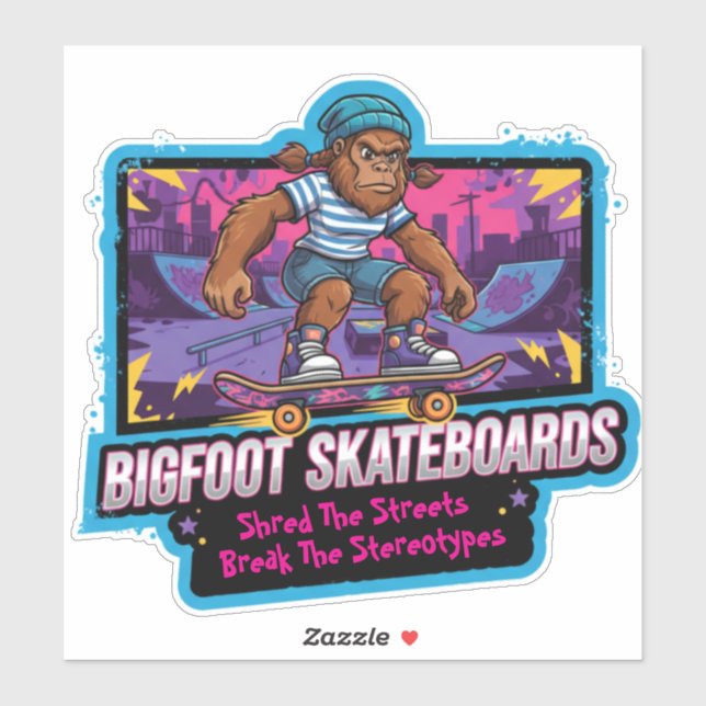 Sticker Bigfoot Skateboards-Break The Stereotypes (Feuille)
