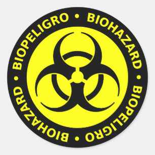 Sticker bilingue biinguistique jaune et noir