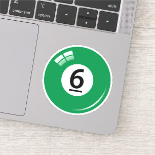 Sticker Billard/billard numéro six (6) vert