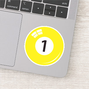 Sticker Billard/billard numéro un (1) jaune