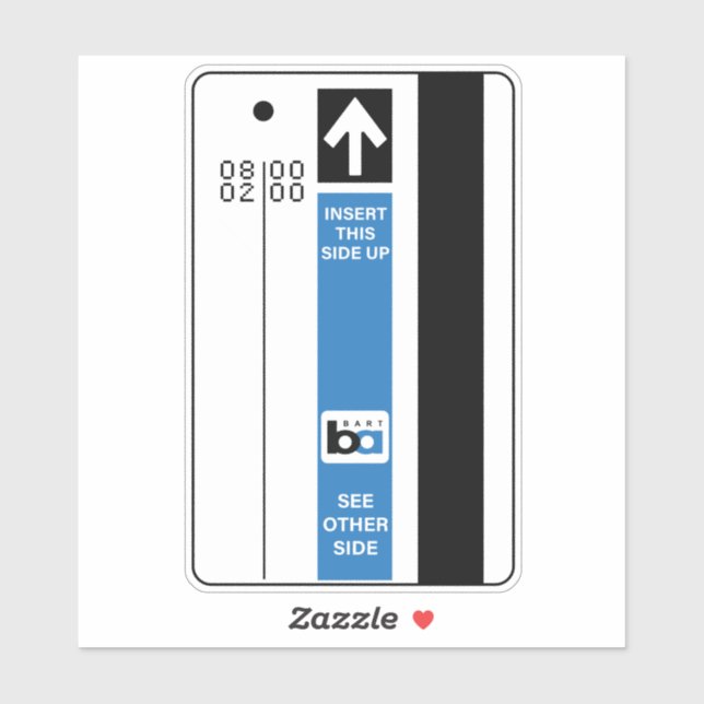Sticker Billet de train BART Rétro (Feuille)