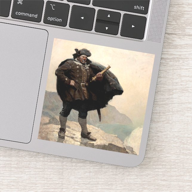 Sticker Billy Bones, île au trésor par N. C. Wyeth (Détail)