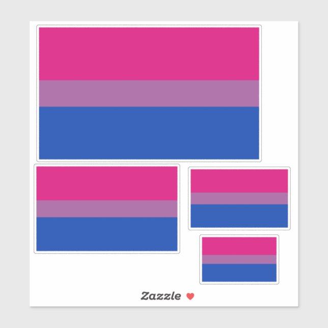 Sticker Bisexual Fierté Drapeau collants découpés pack (Feuille)