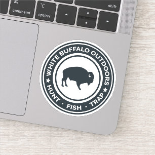 Sticker Bison blanc décortique extérieur