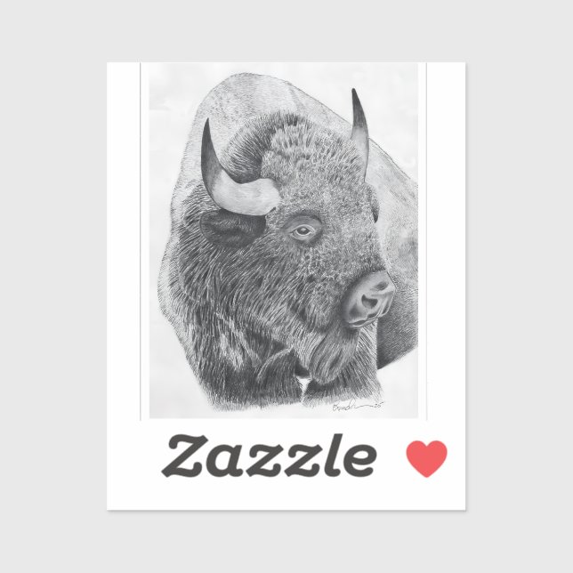 Sticker Bison d'Amérique (Feuille)