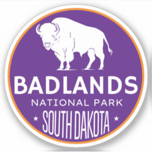 Sticker Bison du parc national Badlands Dakota Sud