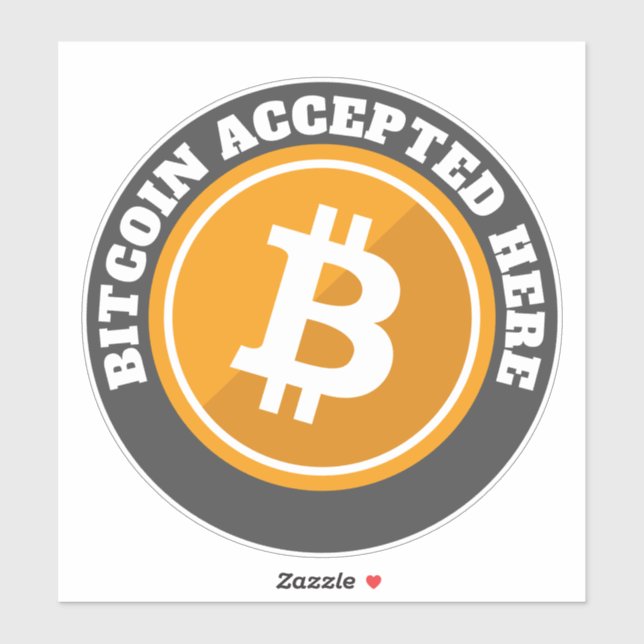Sticker Bitcoin accepté ici - crypto-monnaie numérique (Feuille)