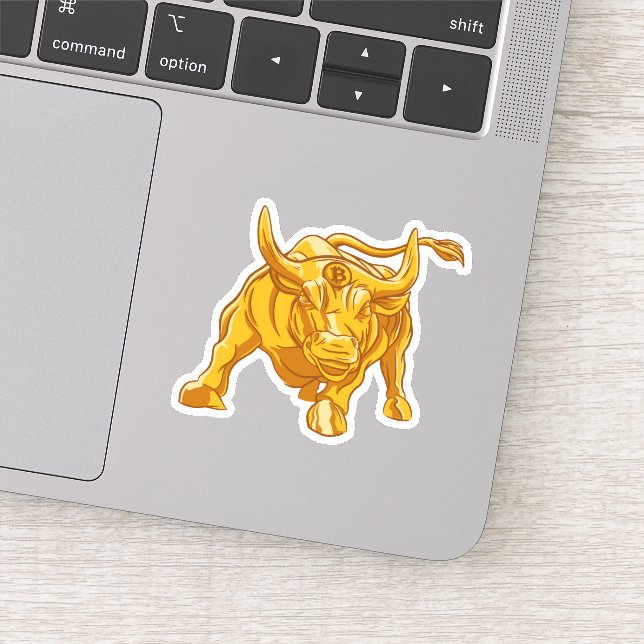 Sticker Bitcoin Logo Gold Bull (Détail)