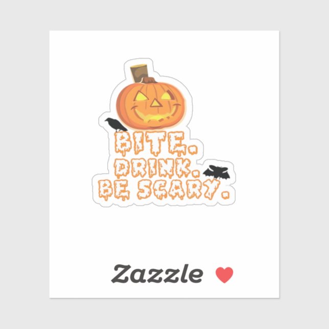Sticker Bite Drink Be Effrayant Halloween (Feuille)
