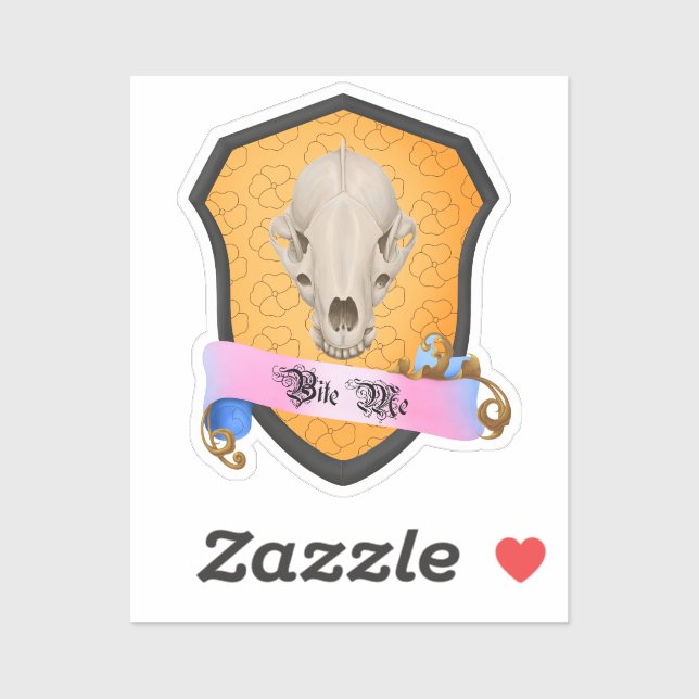 Sticker Bite Me Badger Crâne (Feuille)