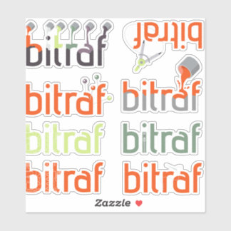 Sticker Bitraf - klistremerker logovarianter