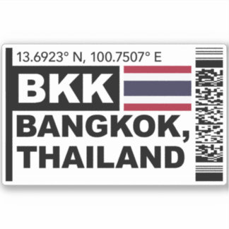 Sticker BKK Bangkok Boarding Pass - Thailand Travel