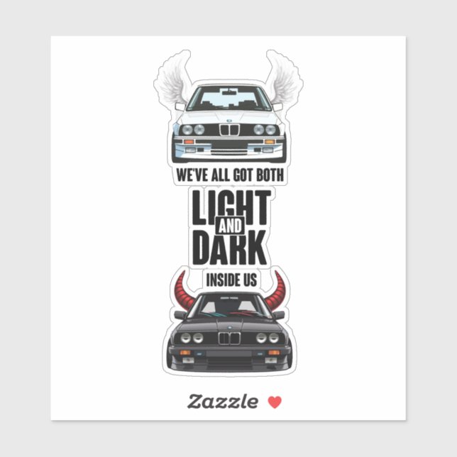 Sticker Black and white BMW E30 (Feuille)