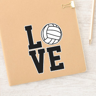 Sticker Black and White Love Volleyball Vinyl Decal