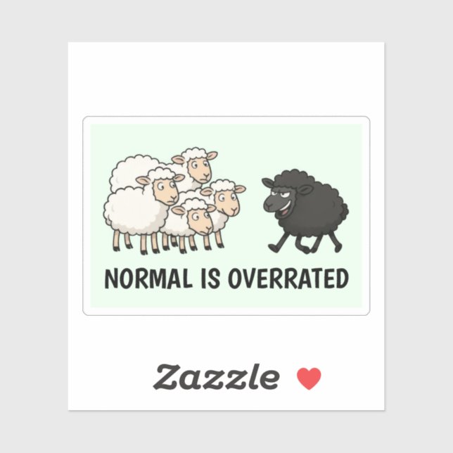 Sticker Black and White Sheep (Feuille)