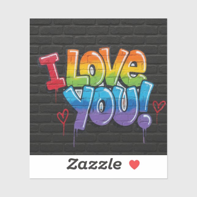 Sticker Black Brick Graffiti I Love You (Feuille)