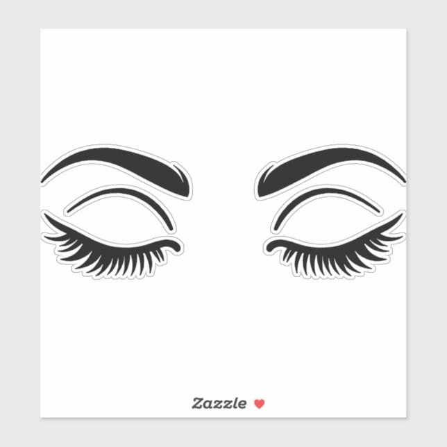 Sticker Black Eyelashes Lashes Beauté Lash (Feuille)