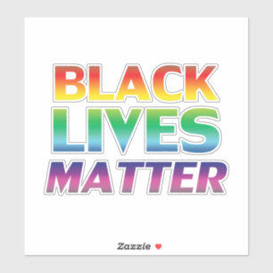 Sticker Black Lives Matt Rainbow typographie lgbt pride