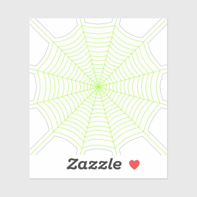 Sticker Black neon vert toile d'araignée Halloween motif (Feuille)