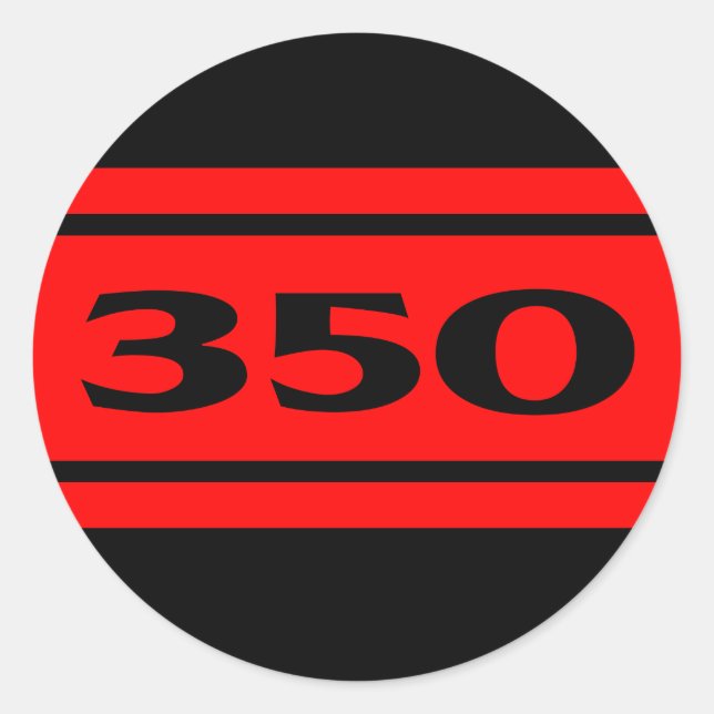 Sticker Black Red Race Stripes 350 (Devant)