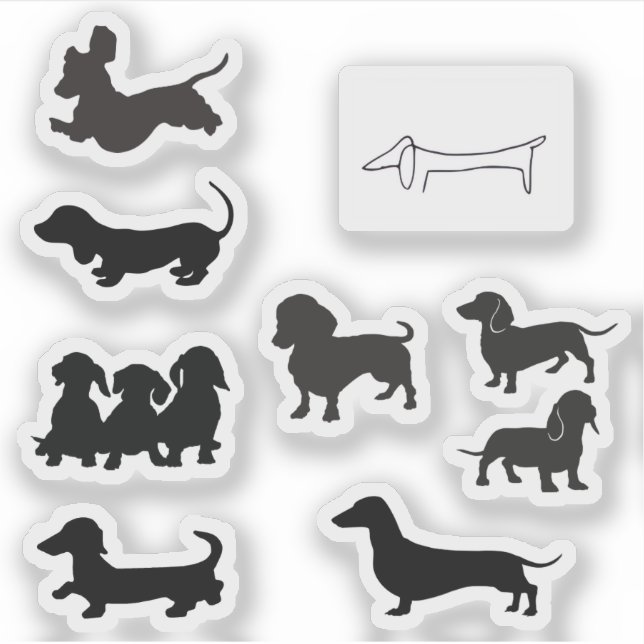 Sticker Black Silhouette Dachshund (Devant)