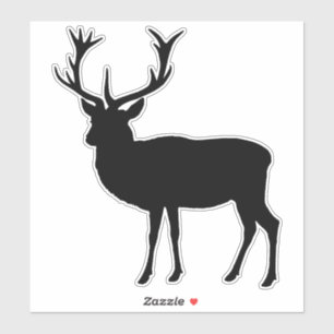Sticker Black Stag Elegant Traditional Deer Silhouette