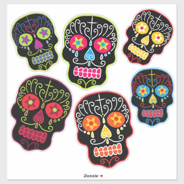 Sticker Black Sugar Skulls (Feuille)