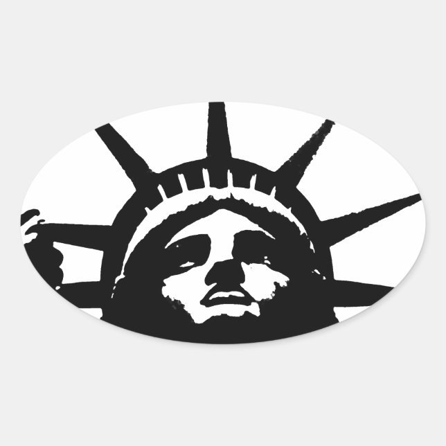 Sticker Black & White Pop Art Statue of Liberty (Devant)