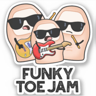 Sticker Blague musicale funky sur les orteils