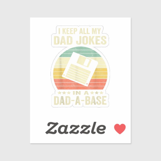 Sticker Blagues drôles de papa pour hommes dans dad-a-Base (Feuille)