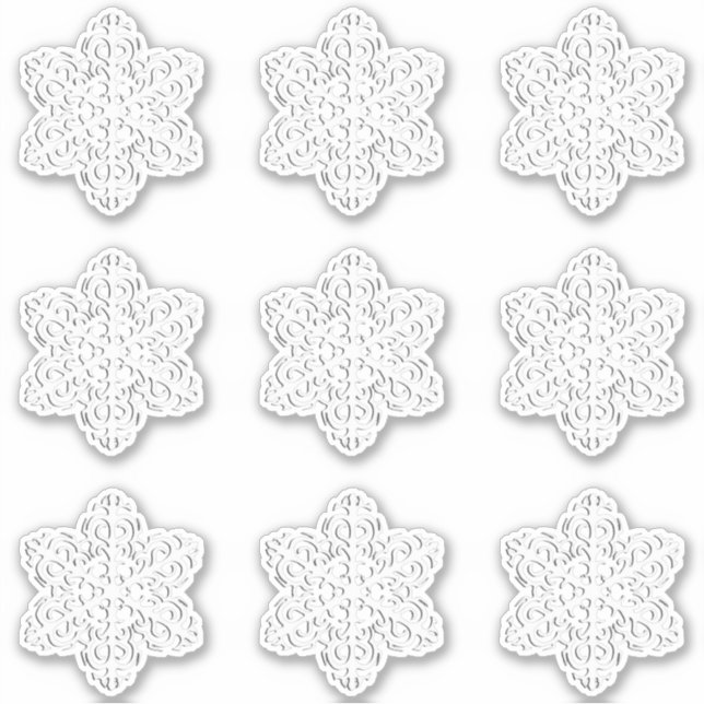 Sticker blanc à flocons de neige de 3 jours (Devant)