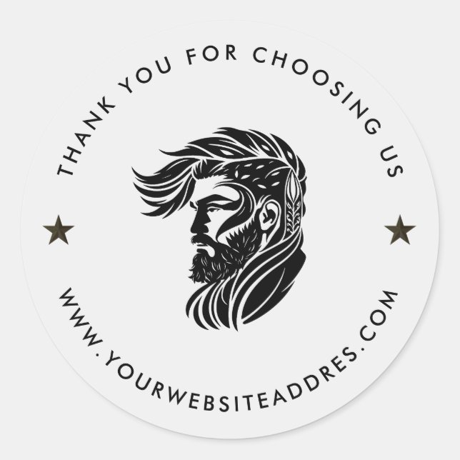 Sticker blanc Blac Personnalisé Typographie Classi (Devant)