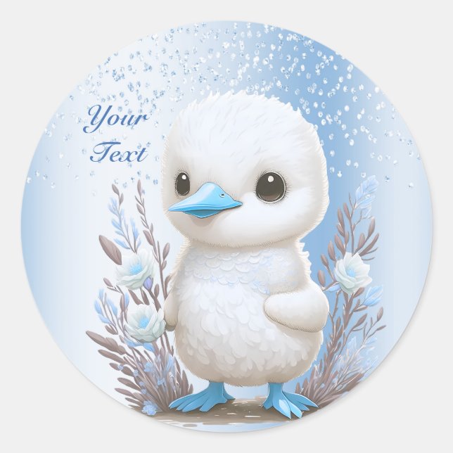 Sticker blanc bleu canard (Devant)