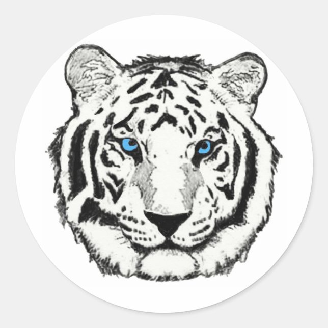 Sticker blanc en tigre (Devant)
