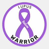 Sticker blanc rond Lupus Warrior