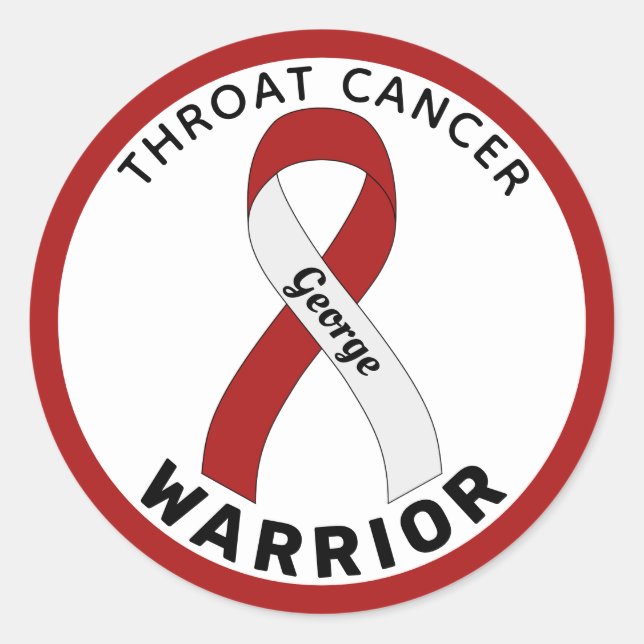 Sticker blanc rond pour guerrier du cancer de la g (Devant)