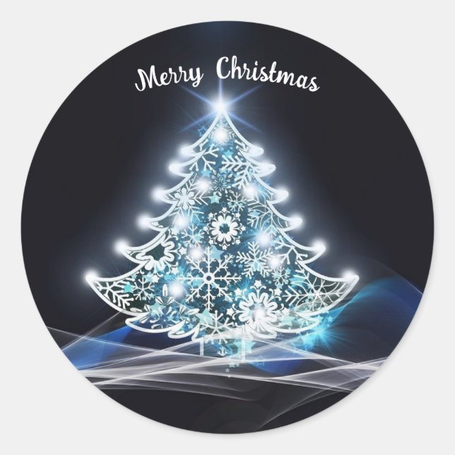 Sticker blanc sapin de Noël (Devant)