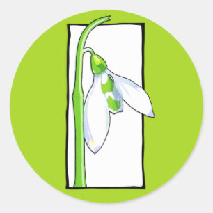 Sticker blanc vert neige