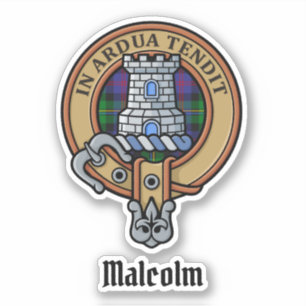 Sticker Blason du clan Malcolm sur tartan