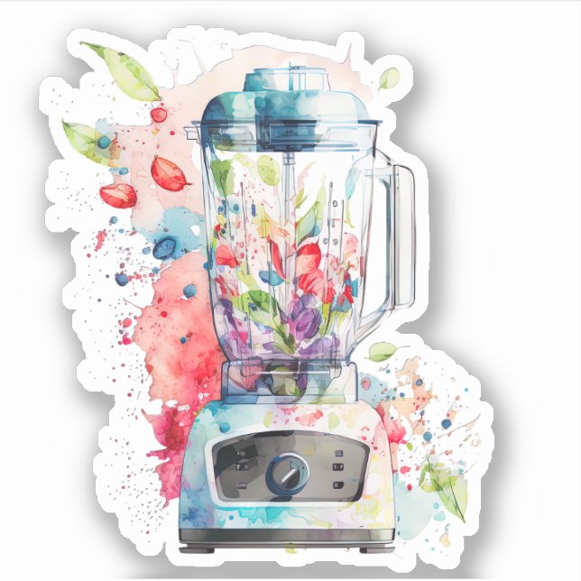 Sticker Blender électrique bleu (Devant)