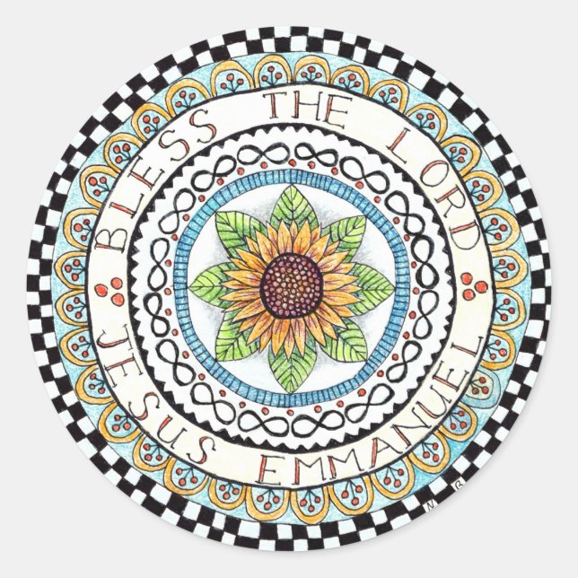 Sticker Bless the Lord Round  (Front)