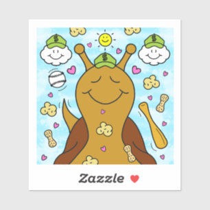 Sticker Blessures De Baseball D'Escargot Mignonne   Vinyle